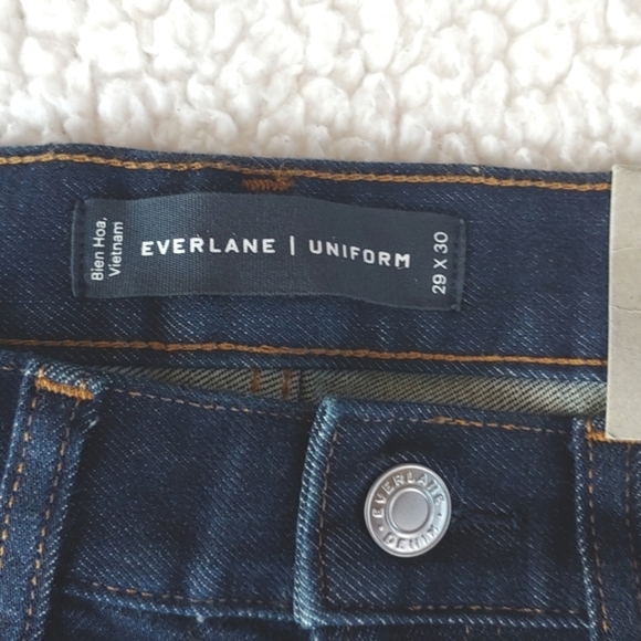 NWT Everlane Uniform Men Jeans The Slim Jean High Stretch Dark Indigo Denim - Picture 2 of 13